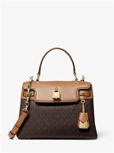 michael kors gramercy leather satchel|Michael Kors small satchel handbag.